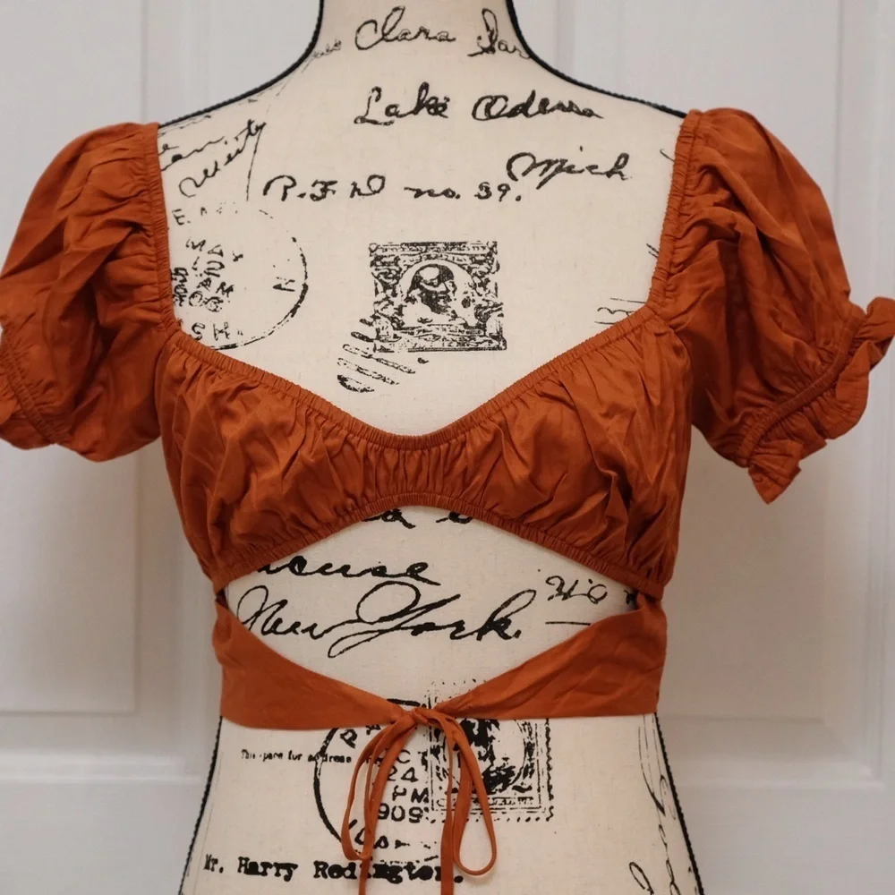 12th tribe sara ginger tie front top Festival - Picture 10 of 10
